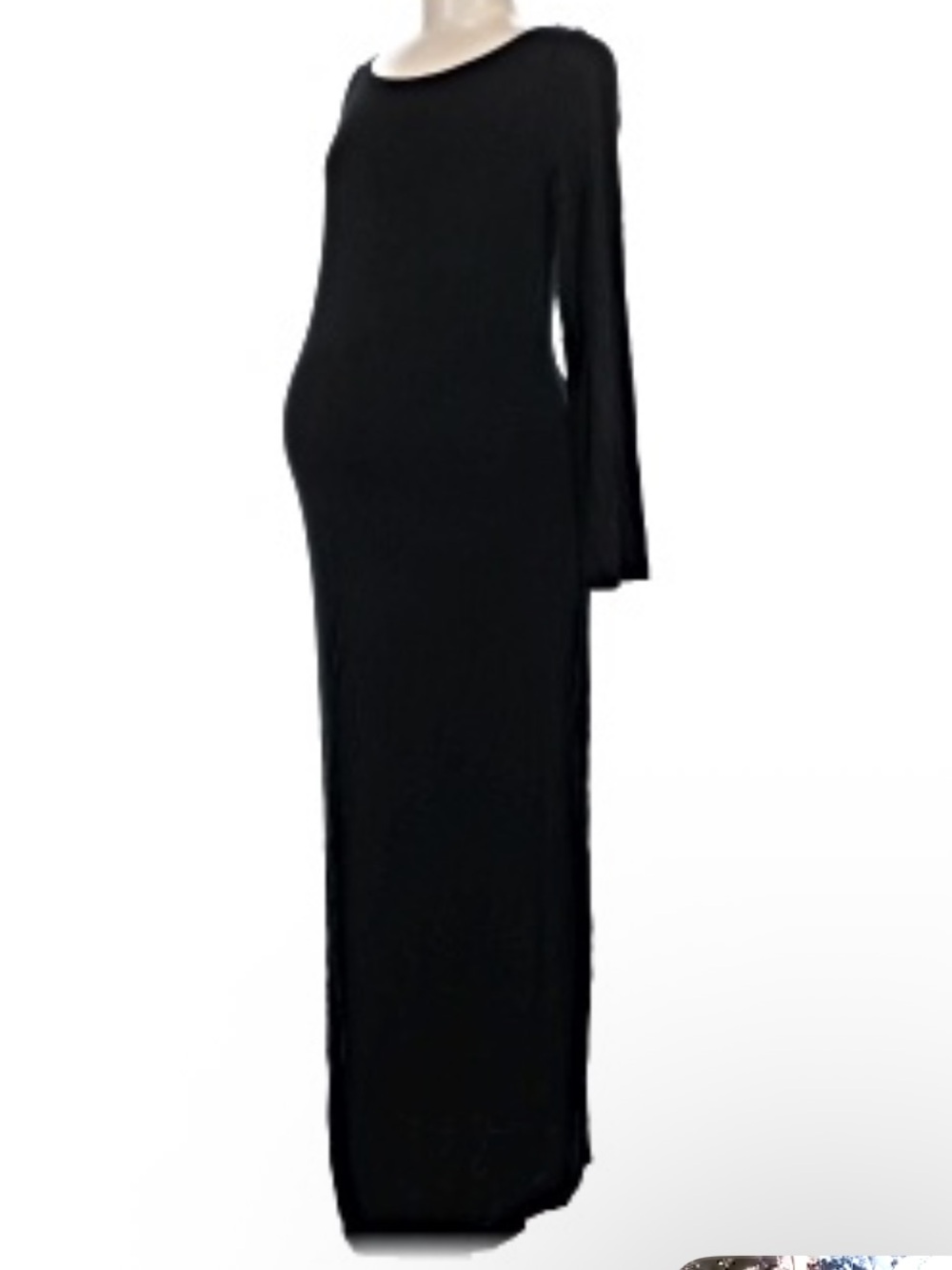 GAP Black Long Sleeve Maternity Maxi Dress
